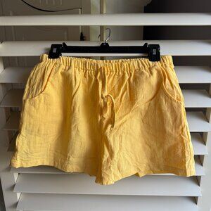 Yellow Linen Shorts